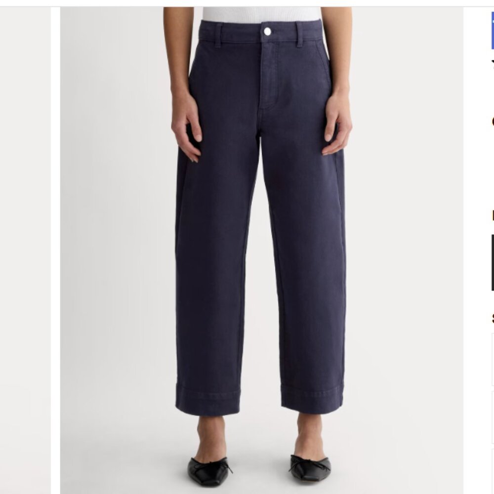 Everlane The Utility Straight-Leg Pant in Navy size 8